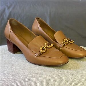 Tory Burch Jessa Tan Leather Loafers Pumps 9.5
